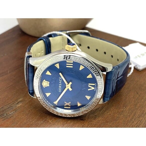 Versace Wome'ns Watch VE2S00122 Hellenyium Swiss Quartz Blue Dial Leathe… - Picture 9 of 15